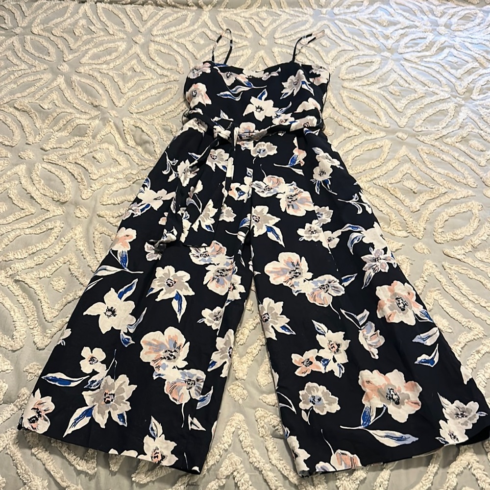 Banana Republic Navy Floral Jumpsuit